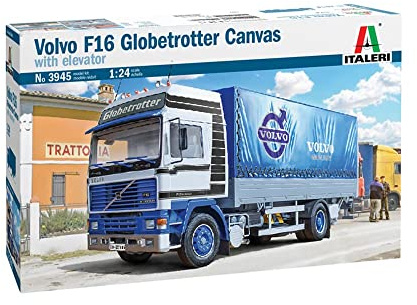 ITALERI 1:24 Volvo F16 Tarpaulin con Plataforma elevadora - reproducción Fiel, modelismo, Hobby, encolado, Kit de plástico, Montaje