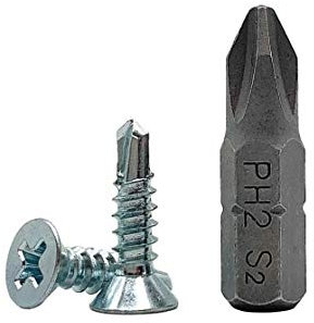 Confezione da 200 viti DIN 7504 P in acciaio zincato da 3,9 x 16 mm, viti autoperforanti per lamiera, a testa svasata a croce (Phillips), autofilettanti (200, 3,9 x 16 mm)