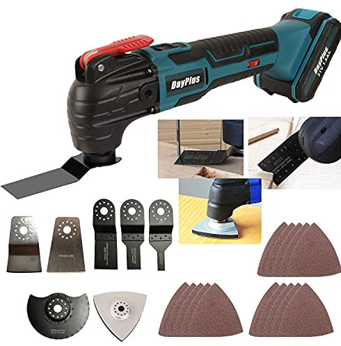 Cordless Oscillating Tool, 21V Power DIY Multi-Tool with 6 Variable Speed - Oscillating 4° - 22pcs Accessories Oscillating Multi Tool for Cutting, Sanding and Grinding
