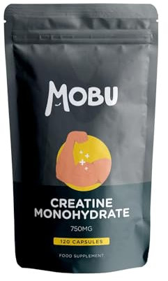 Creatine Monohydrate Capsules 750mg (3000mg Per Serving) - 120 Capsules - Boost Muscle Mass, Bulk & Strength - Supports Increased Energy & Performance - Pre Workout Supplement for Men & Women | MOBU