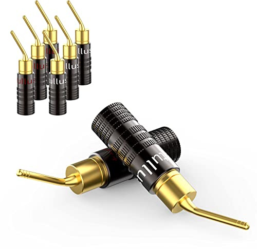 Tertullus 8 Stück Bananenstecker pin stecker 2mm für Kabel bis 4mm,Doppel Schrauben Locking,8-20AWG,Bananas für Lautsprecherkabel, Heimkino,Musiker & mehr (bananenstecker pin stecker)
