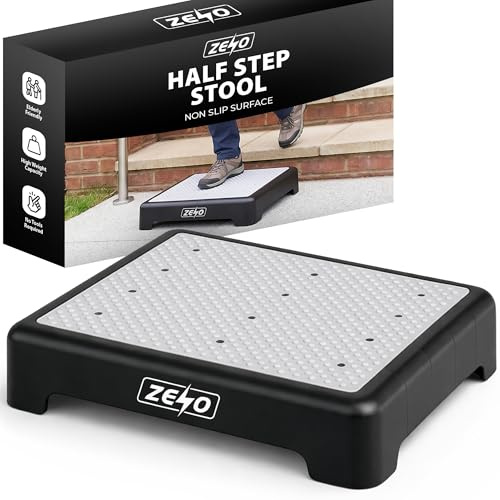 ZENO Half Step Stool for Elderly | Portable Stepper Mobility Aid with Non Slip Surface | Disability Step Riser Ideal for Doorstep, Bathroom & Toilet | Outdoor & Indoor Door Step Up