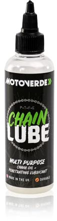 Motoverde PTFE Chain Lube 125ml - High-Performance chain lubricant, Anti-Wear, Friction-Reducing | Water-Resistant, Non-Sling Formula for All Chains | Extremely durable, motorcycle and cycle chains