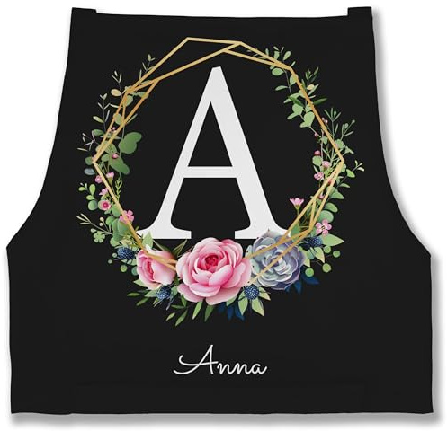 Geschenk mit Namen personalisiert by Shirtracer - Schürze - Name und Initialen - Personalisierte Geschenke Frauen I Geschenkideen Mädchen mit Namen I Geschenke Freundin