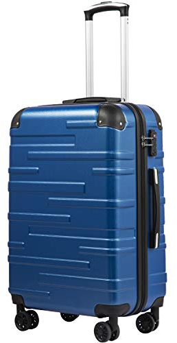 COOLIFE Hartschalen-Koffer Rollkoffer Reisekoffer Vergrößerbares Gepäck (Nur Großer Koffer Erweiterbar) ABS Material mit TSA-Schloss und 4 Rollen
