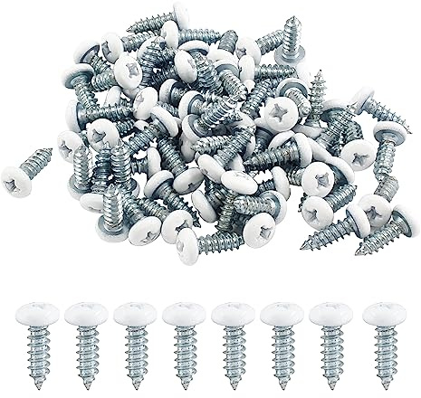 LifCratms 120Pcs White Pan Head Screws #8 x 1/2, Self-Tapping Phillips Sheet Metal Screws for Wood