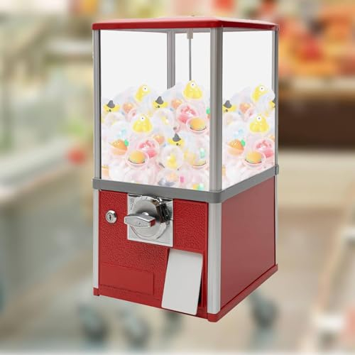 FANYING Vending Machine Small Vending Machine Coin Operated Candy Dispenser Prize Machine Gumball Machine With Keys For Christmas Party,Red