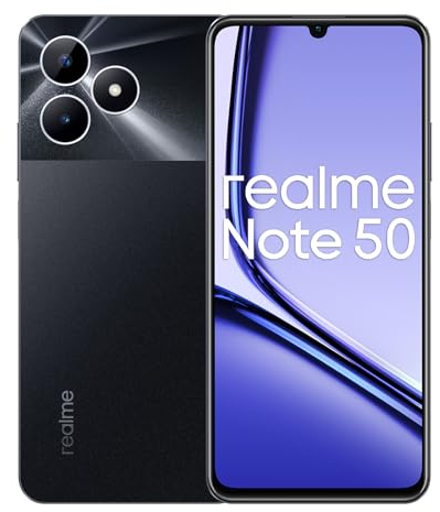 realme Note 50 Smartphone 3+64 GB, Display da 90 Hz, Protezione di fluidità di utilizzo per 48 mesi, Fotocamera AI da 13MP, Batteria di lunga durata da 5.000mAh, Midnight Black(no adapter)