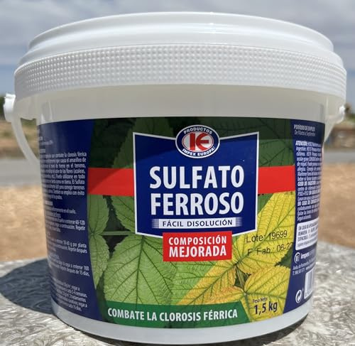 Hierro para clorosis férrica sulfato ferroso al 18% hidrosoluble 1,5 kilos. SULFATO FERROSO
