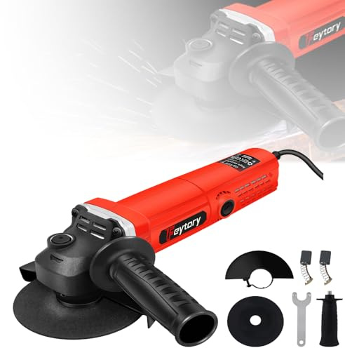2000W Corded Electric Angle Grinder 115mm Grinding Disc 4 Inch inch Grinder Power Tool with Auxiliary Handle, Wrench and Wheel Disc, 12000 RPM for Sanding Cutting Grinding Polishing