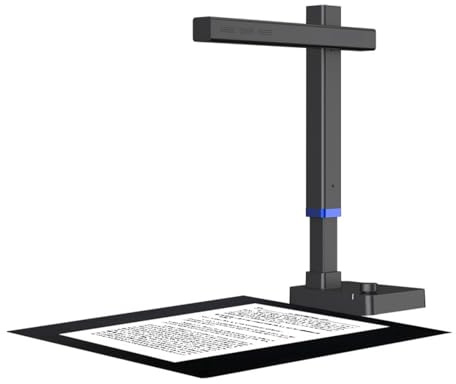 Scanner de livres pour appareils photo de document Scanner de livres Portable 20MP, technologie de courbe aplatie, Capture de documents PA3, numérisation rapide for bureau, bibliothèque, école Polyval