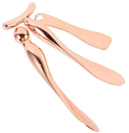FRCOLOR 3stücke Multifunktionale Augen Massage Löffel Metall Kosmetik Cremelöffel Augencreme Gesicht Massage Stick