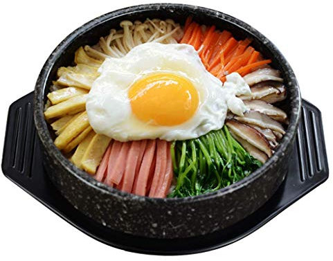 Cuenco de Piedra Coreano, Olla Coreana, Olla arrocera, cazuela de cerámica moteada Hecha a Mano, Cuenco Dolsot Bibimbap, Olla Caliente para Sopa Dolsot Negra de 1 l (Color: Negro, tamaño: 1,2 l)