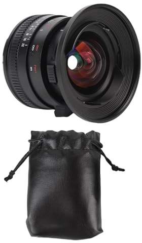 12mm F2.0 Manual Focus Lens för M43 -kameror, Breda Bländar APS C med 10 Bladmembran och Ultraliktigt Fokus för GF GH GX -serien (Svart)