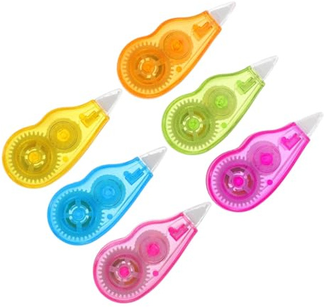 JUGUTA 6 Pcs Ruban Correcteur Blanc,Mini Pocket Mouse Rubans Correcteurs,4 M X 5 Mm,Roller De Correction Pour Effacer Et Corriger,Pour Fournitures Scolaires École Bureau