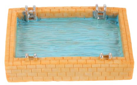 Gatuida Miniature Dollhouse Swimming Pool: Mini Pool Furniture Small Paddling Swimming Prop for Coastal Decor Beach Theme Ornament for Fairy Garden Summer Events Decoration