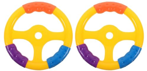 TOYANDONA 2pcs Plastic Steering Wheel - Kids Steering Wheel Toy for Bumper Car/Pirate Ship Outdoor Playhouse - Treehouse Play Accessories - Backyard Playset Attachments
