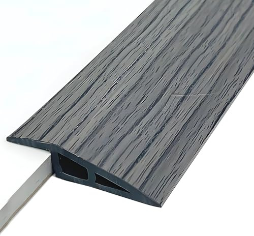 Selbstklebende Boden Übergangsleiste, 100 x 5 cm Übergangsprofil for Teppich Holz Fliesen Vinyl Laminat, Abdeckleiste for Kanten, Spalten, Türen(Gray)