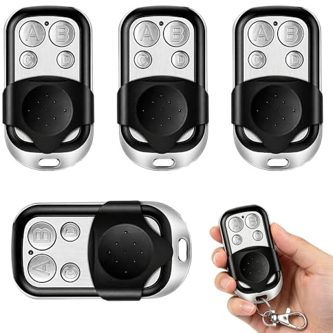 4 Stück Universal Garagentor Fernbedienung, 433 MHz Klonen Garagentoröffner, Garagentoröffner Fernbedienung mit 4 Taste, Handsender 433 MHz für Garagentor, Schalter Licht, Rolltore, Türen