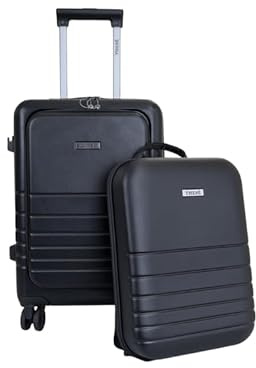 Valigia + Zaino Bagaglio a Mano Rigida 55x24x33 | Trolley Cabina 4 Ruote 360° | Lucchetto TSA | USB-C Ricarica | Porta Borraccia | Supporto Smartphone | Set con Zaino Rigido 31x8x40 |