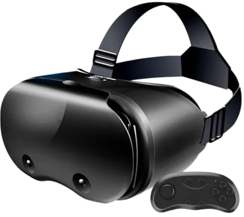 VisorXki Immersive VR Headset – 120° Wide FOV, Adjustable Focal Distance & Ergonomic Padding (Black,1)