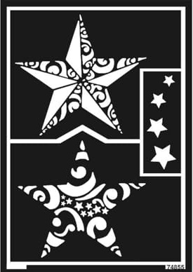 KREUL 74855 - Window Style Schablone Weihnachtssterne A5, flexibel, selbstklebend und wiederverwendbar, für individuelle Gestaltungen