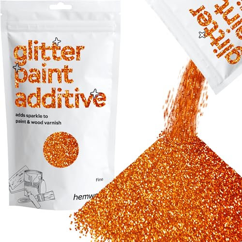 Hemway Glitter Paint Additive - Copper | Fine Metallic Flakes for Adding Sparkle to Paints & Wood Varnish | Add to Emulsion, Acrylic & Latex for Indoor Sparkly Walls | 100 g