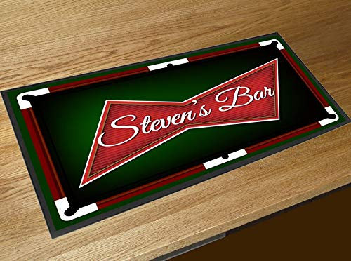 Tapis de bar personnalisé pour table de billard avec étiquette rouge