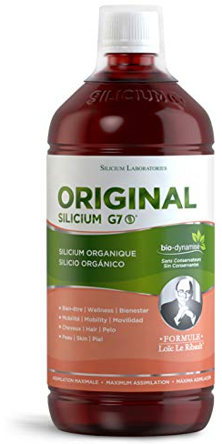 G7 Original. Fórmula Mejorada. Suplemento De Silicio Líquido Vegano Que Favorece La Producción De Colágeno. Refuerza Huesos Y Articulaciones Y Aumenta Elasticidad De La Piel. 1 Litro.