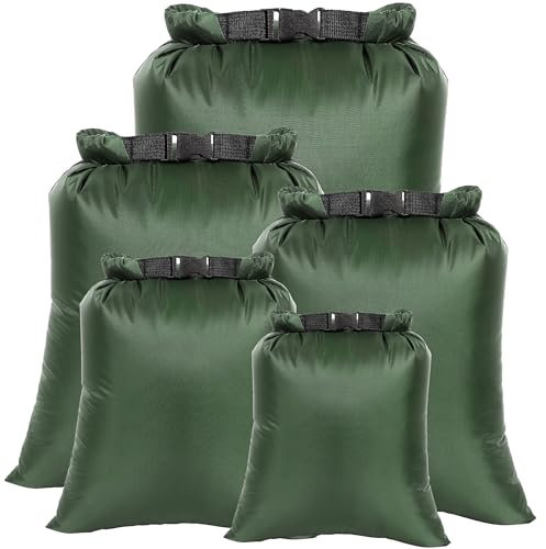 5 Stück Wasserdichte Aufbewahrungsbeutel, Wasserdichter Packsack 2/3/4/5/8L Wassersport Säcken Leicht Trockener Sack Waterproof Dry Bags Wasserdichte Taschen für Boote Wassersport Wandern Camping