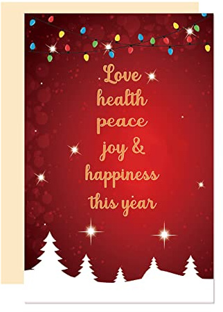 Ure Tenk Bright Love Health New Year Greeting Card, Best Wishes New Year Card, Christmas Inspiring Messaging Card