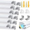 LED Aluminium Profil 12 × 1M, V-Form LED Profil für LED Streifen, LED Kanäle mit Weiß Milchige Abdeckung, Endkappen, und Montagematerial (LED Strips/Band bis 10 mm inkl)
