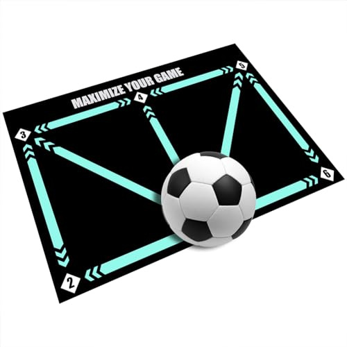 FIENZA Fußball Ball Matte Fußschritt Trainingsmatte, Fussball Matte Ballkontrolle Training Mastery, Stoßdämpfende Fußballmatte Leise Trainingsmatte Fußballmatte Fußball Anti Rutsch Matte