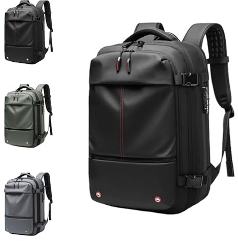 Generisch Alepeak Sac à dos de compression sous vide de grande capacité, étanche et antivol, grande capacité, extensible, beige, Schwarz