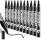 WINKIO 12 Stück Permanent Marker Wasserfest, Schnell Trocknender Lackstift Schwarz, 1-2 mm Wischfest Wasserfeste Acrylstifte, Permanentmarker Schwarze für Karton, Keramik, Glas, Holz, Metall
