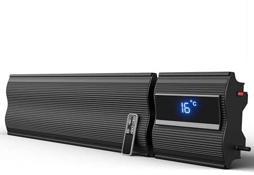Radi8 Industries Far Infrared Electric Bar Heaters | Low Energy Wall Mounted, With LED, Wifi/Thermostat, (940x200x63mm) 3ft-1200W (220-240V/50Hz), With Alexa and Google Assistant, UK-Brand