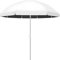 Redonda Parasol Exterior 180/220/240 cm, PortáTil Parasol para Patio Terraza de Altura Ajustable, Sombrilla de JardíN Playa con 8 Varillas y Revestimiento Negro(White,180cm/5.9ft)