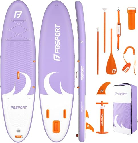 FBSPORT Stand up Paddling Board Surfbrett Surfboard SUP aufblasbar mit Pumpe 335x84x15 cm Tragetasche SUP Zubehör mit rutschfestem Deck, Leine, Paddel, passend für Jugendliche Erwachsene