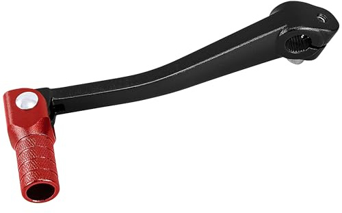 Tunejoy Leva del Cambio Pieghevole per Moto in Alluminio Universale per 50cc 70cc 90cc 110cc 125cc Scooter Pit Bike Dirt Bike Ciclomotore 150x52mm Nero + Rosso