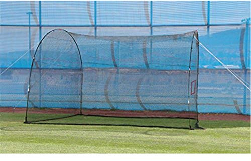 Heater Sports 12' x 12' x 10' Home Run Baseball & Softball Batting Cage - Portable Net with Durable Frame, Built-in Machine Square (Machine Not Included) | Batting Trainer for All Ages