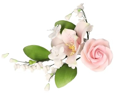 Cake Company Zuckerblumenboquet Lilie-Rose rosa 1er Pack (1 x 56 g) | Tortendekoration zur Hochzeit und Geburtstagen
