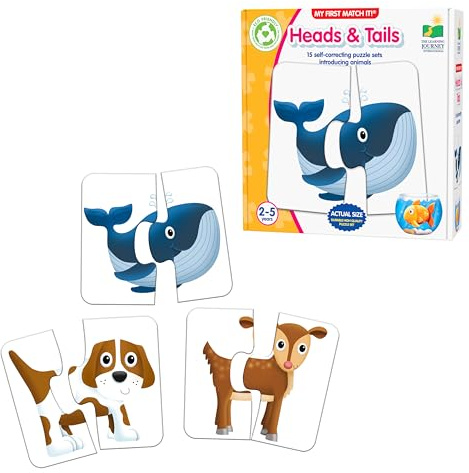 The Learning Journey: My First Match It! - Head and Tails - 15 Self-Correcting Animal Memory Matching Puzzles Games - Educational Activities for Learning - Preschoolers Age 2-5 - Award Winning Toys