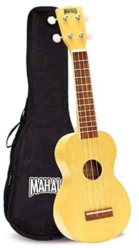 Mahalo Kahiko Ukulele Sopran mit Satin-Creme-Etui