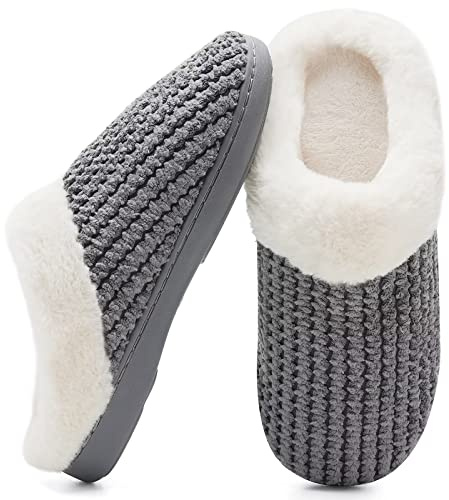 Mabove Ladies House Slippers Memory Foam Slippers for Women Comfortable Warm Cosy Non Slip Indoor Outdoor Home Slippers
