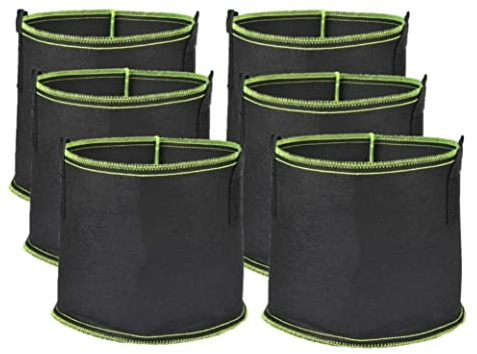 LATERN 6 Pack 5 Gallons Plant Growing Bags, Nonwoven Fabric Breathable Grow Bags Heavy Duty Thickened Root Aeration Garden Pots Container with Straps Handles, for Flowers Vegetables
