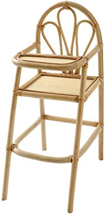 Vertbaudet Puppen-Hochstuhl aus Rattan beige ONE Size