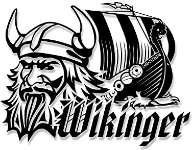 Wikinger mit Boot Schiff Nordmann Helm Aufkleber groß 45x60cm#A5663