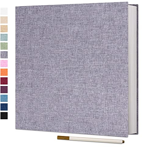 Vienrose Album Foto Autoadesivo 60 Pagine Album Fotografico Fai Da Te Fotos 10X15 Memories Album Portafoto Copertina in Lino Regali Nozze Natale Valentino Regalo di Anniversario Compleanno Bambini