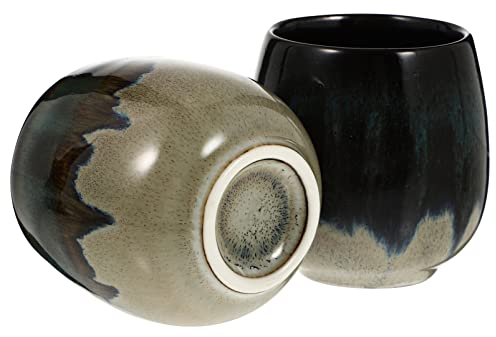 HEMOTON 80Ml Ceramic Coffee Cup - Set of 2 Stylish Espresso Mugs for Home Coffee Shop and Restaurant Use