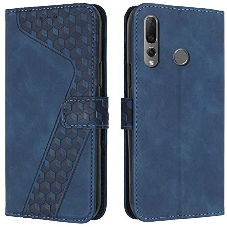 OKZone Funda para Huawei P Smart Z/Y9 Prime 2019, PU Cuero Flip Carcasa Fundas Móvil de Tapa Libro Caso Piel PU, Billetera Tarjetero Case Telefono Cubrir Móvil Phone Cover con Cáscara de TPU (Azul)